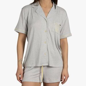 Rae Dunn Good Vibes Gray Short Sleeve Shirt and Shorts Pajama Set Size Large
